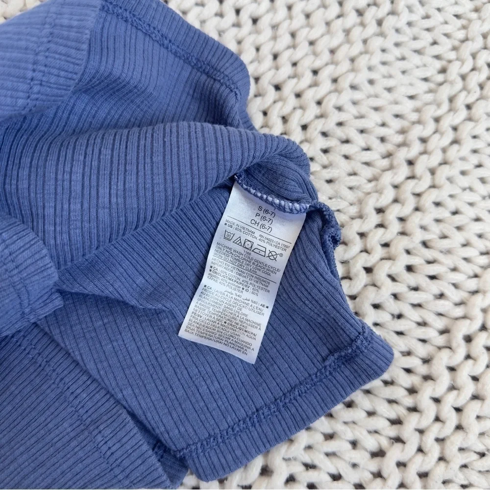 Old Navy Blue Ribbed Knit Cami Girl's Top Small (6-7)